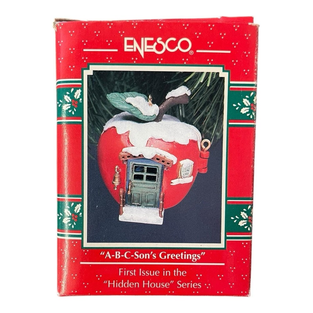 Enesco ABC Son's Greetings Hidden House First Issue Ornament